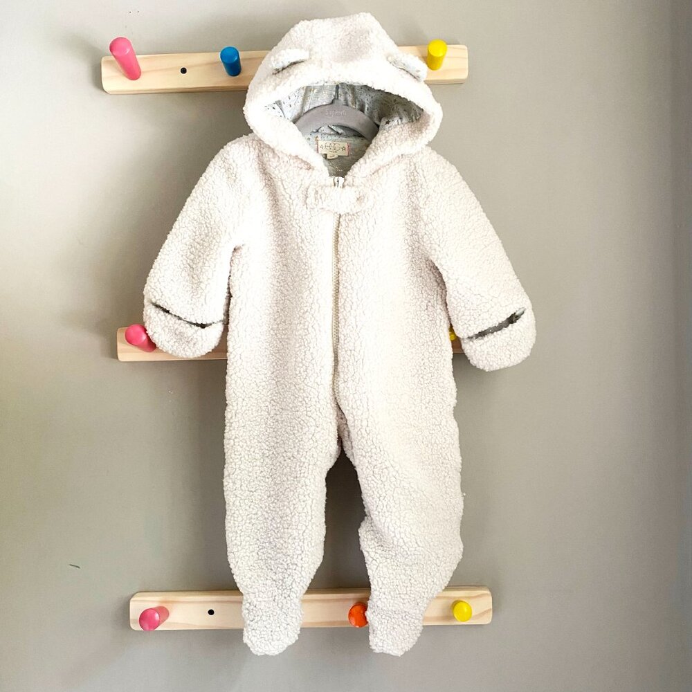 *Like New* Egg New York Ivory Sherpa Fleece Baby Bunting /  Snow Suit